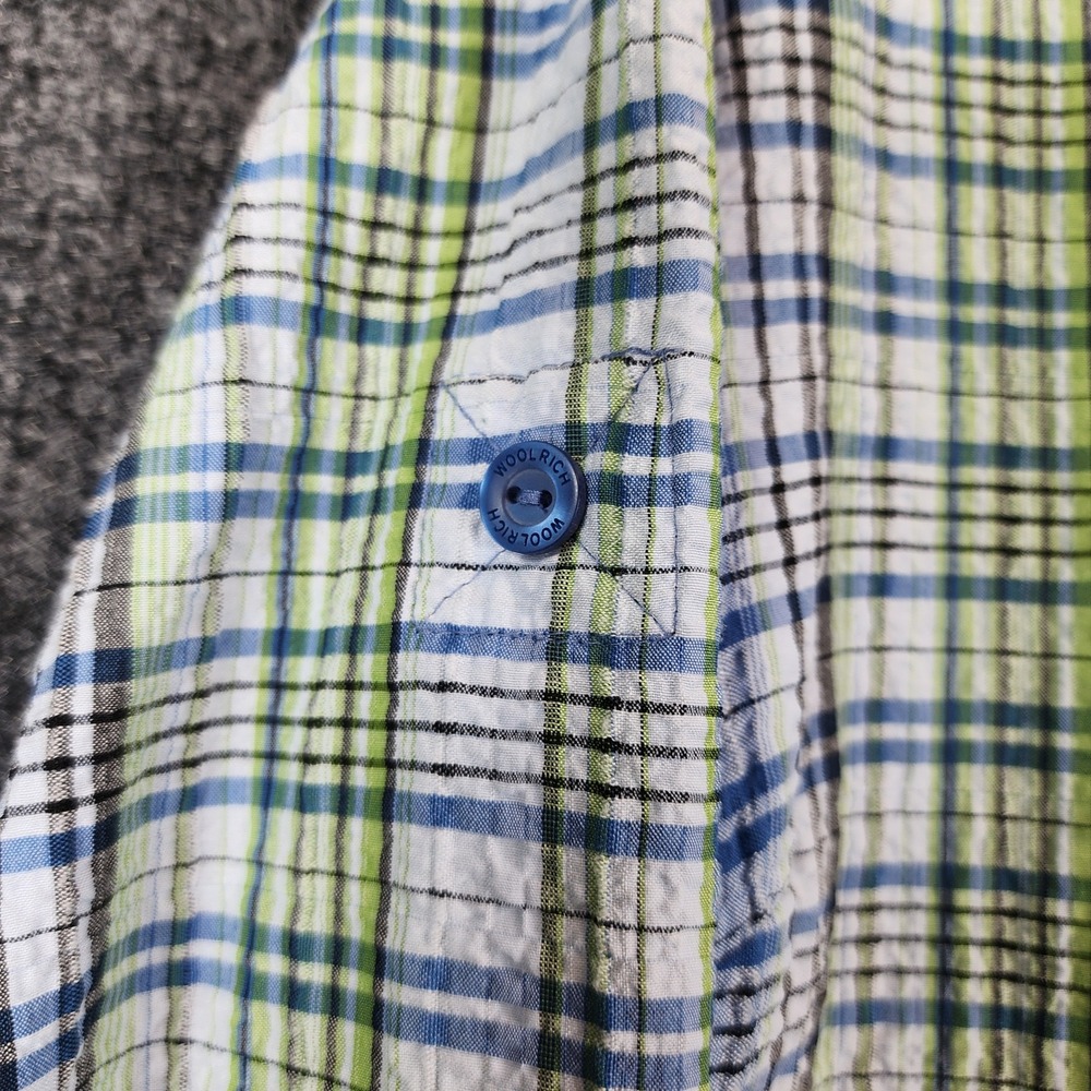 Woolrich Womens XL Coastal Preppy Outdoor Travel Plaid Roll Tab Shirt XL - Picture 4 of 16